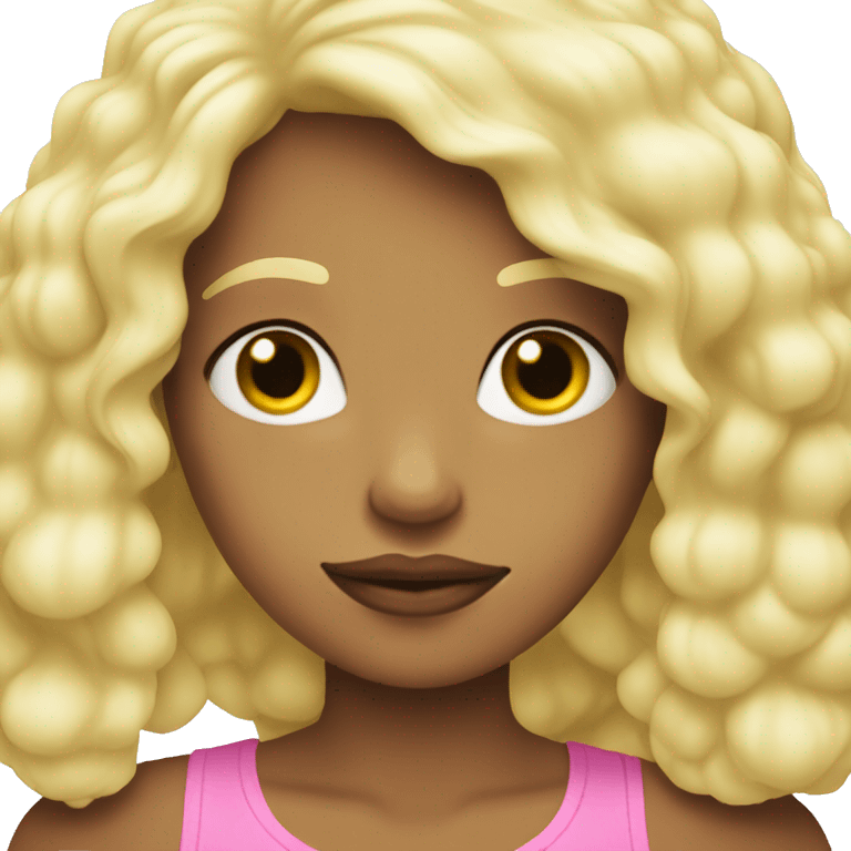 blonde girl with three lumps emoji