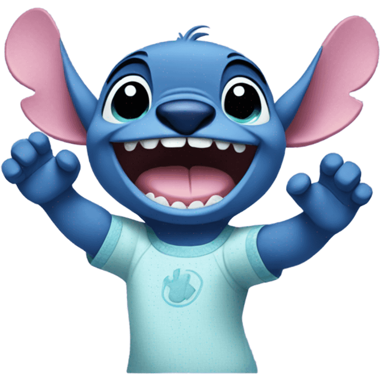 fictional character stitch giving a high five emoji