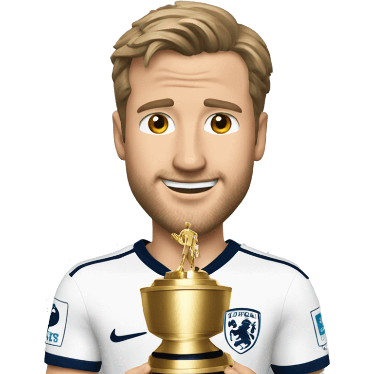 harry kane avec un trophé emoji