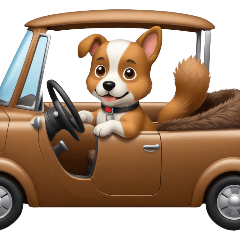 dog driving a car emoji