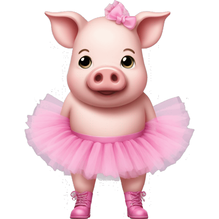 Pig with a tutu and boots on emoji