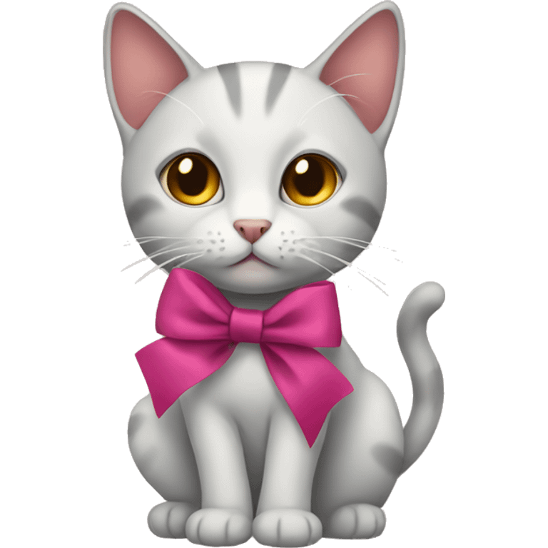 cat wearing a ribbon emoji