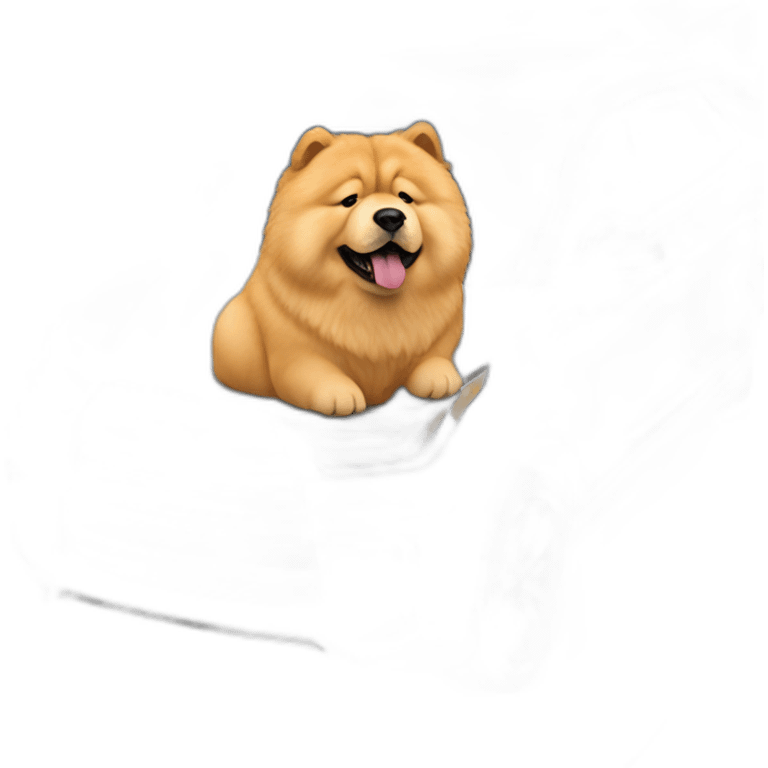 Chow Chow dog ridding tesla emoji