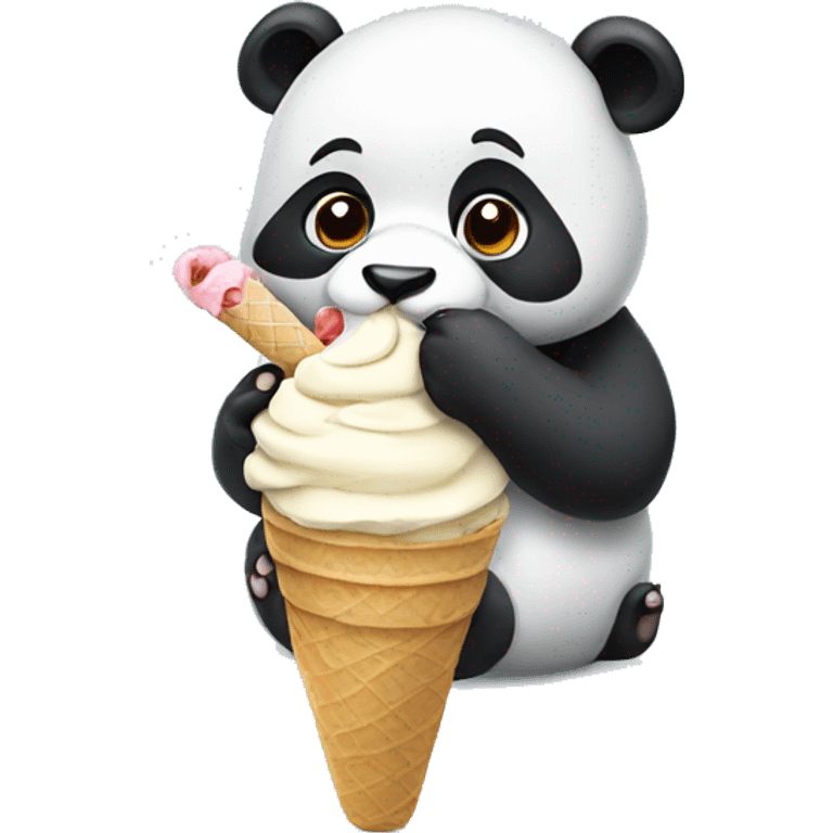 Panda eating ice cream emoji