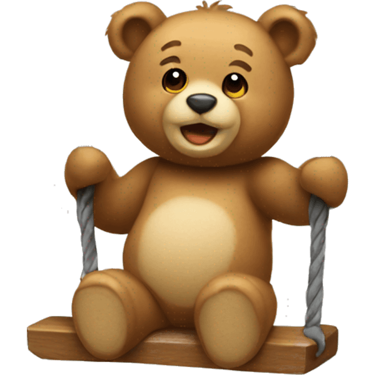 Teddy bear on swing emoji