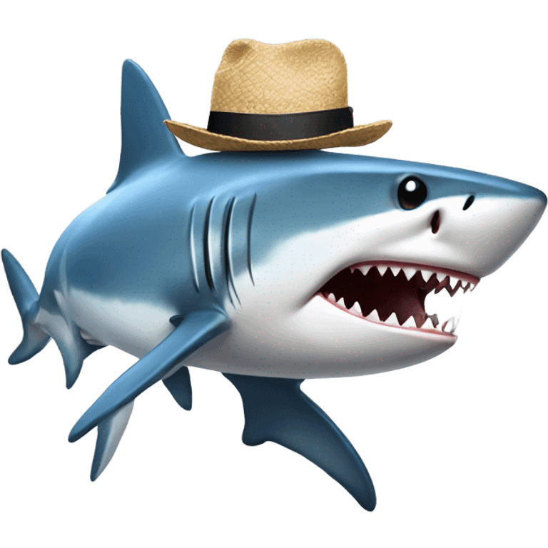 Shark with a hat emoji