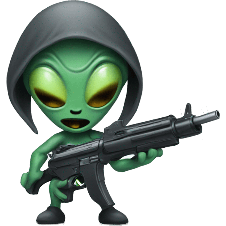 Alien with a gun emoji