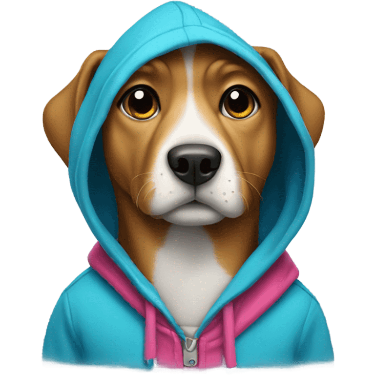 Dog wearing hoodie emoji