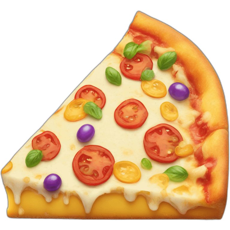 rainbow cheese pizza slice emoji