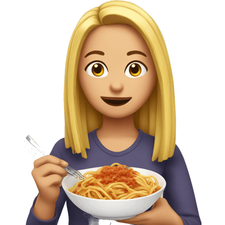 Brooke eating spaghetti  emoji