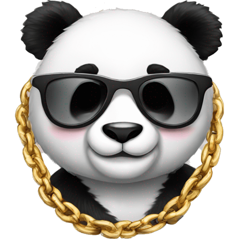 Panda with chain necklace and sun glasses  emoji