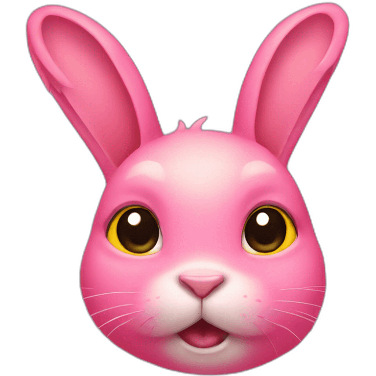 Pink rabbit with tears, wears yellow teeshirt emoji