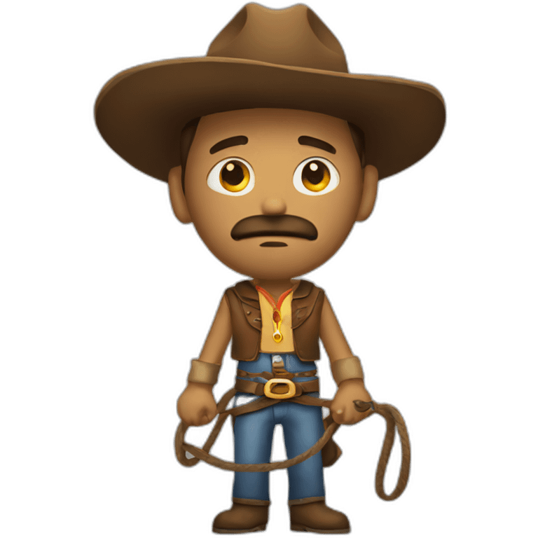 Sad cowboy with lasso emoji