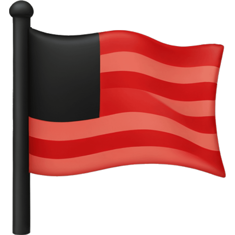 a flag in which the top is black and the bottom is red emoji