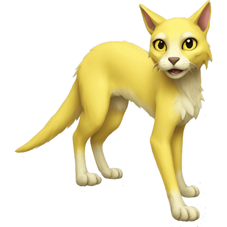 Yellow lombax-sergal-cat full body emoji