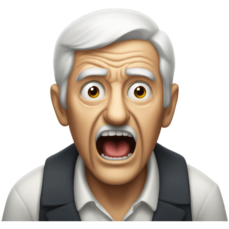 Creepy old man screaming at toucan emoji