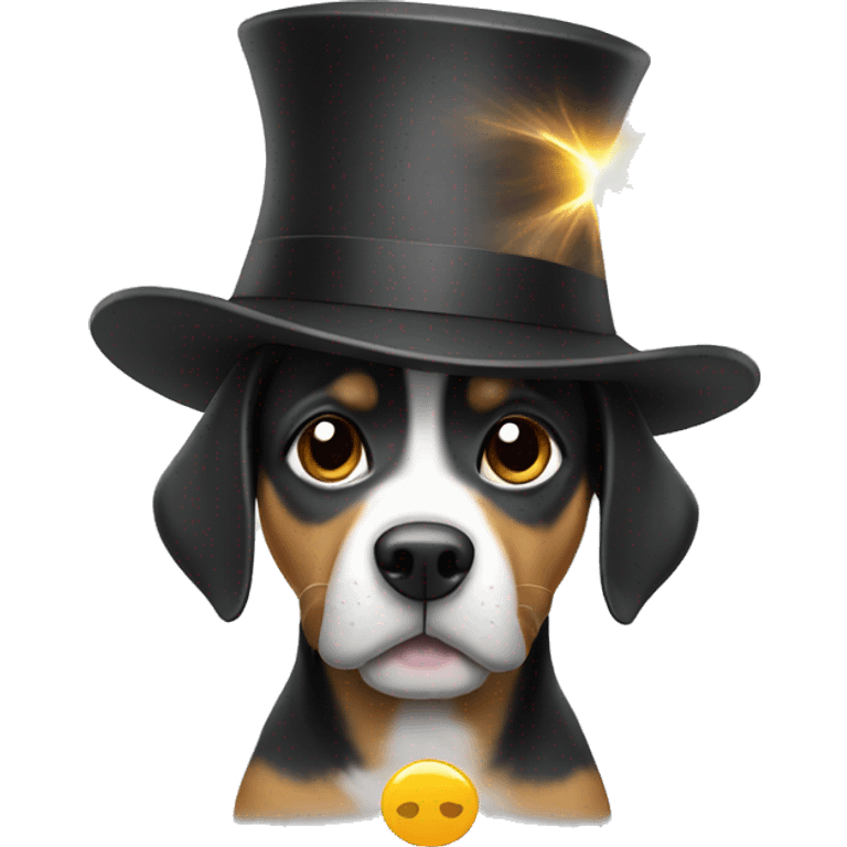 Two dog DJ wearing a magic hat emoji