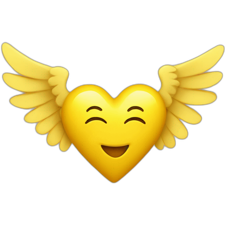 yellow heart with wings emoji