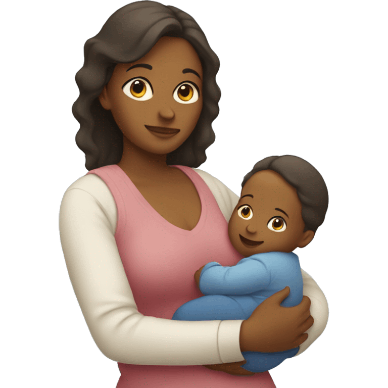 mother with baby in her arms emoji