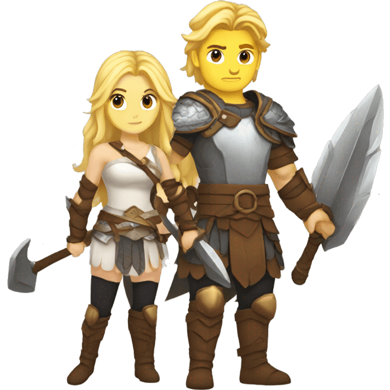 Berserker blond Valkyrie couple  emoji