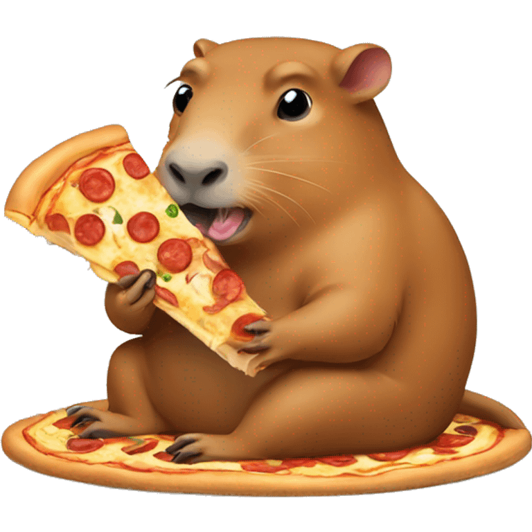 capybara eating pizza emoji