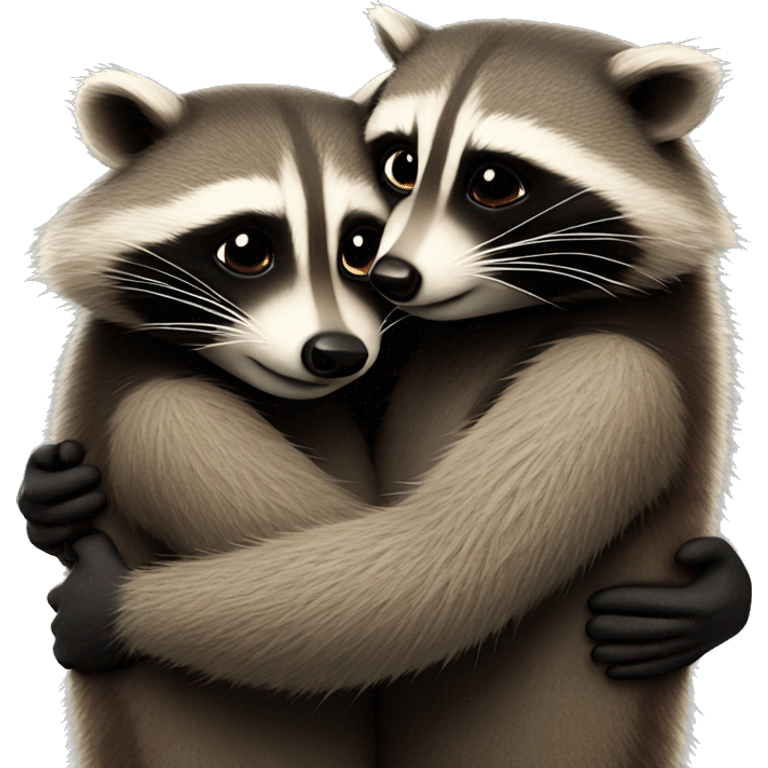 raccoons hug emoji