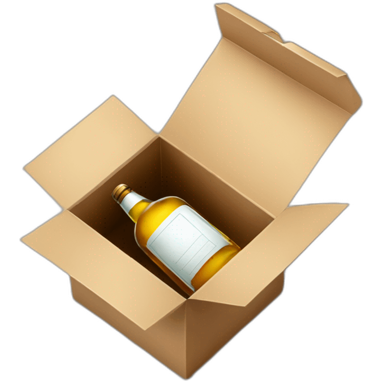 bottle alcohol inside the box emoji