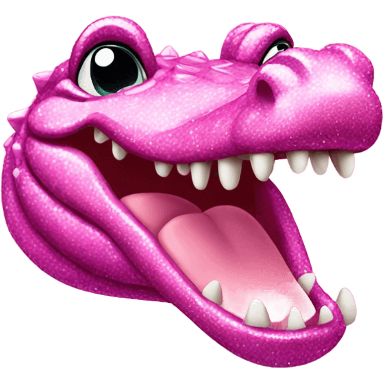 Pink sparkly alligator  emoji