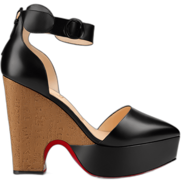 Sandal Platform wedges black louboutin emoji