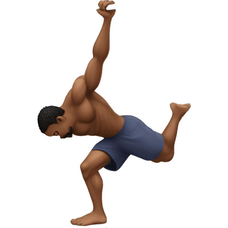 A guy doing calisthenics planch emoji