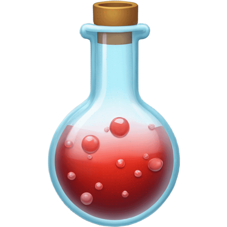 A chemical flask with blood inside and bubbles emoji