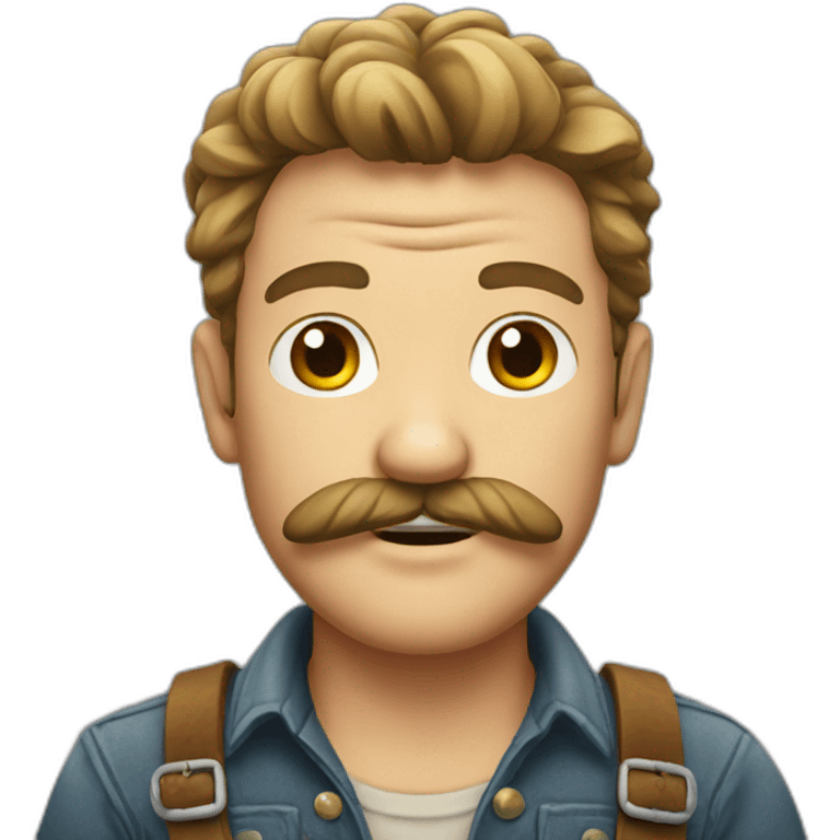 hillbilly with mustache emoji