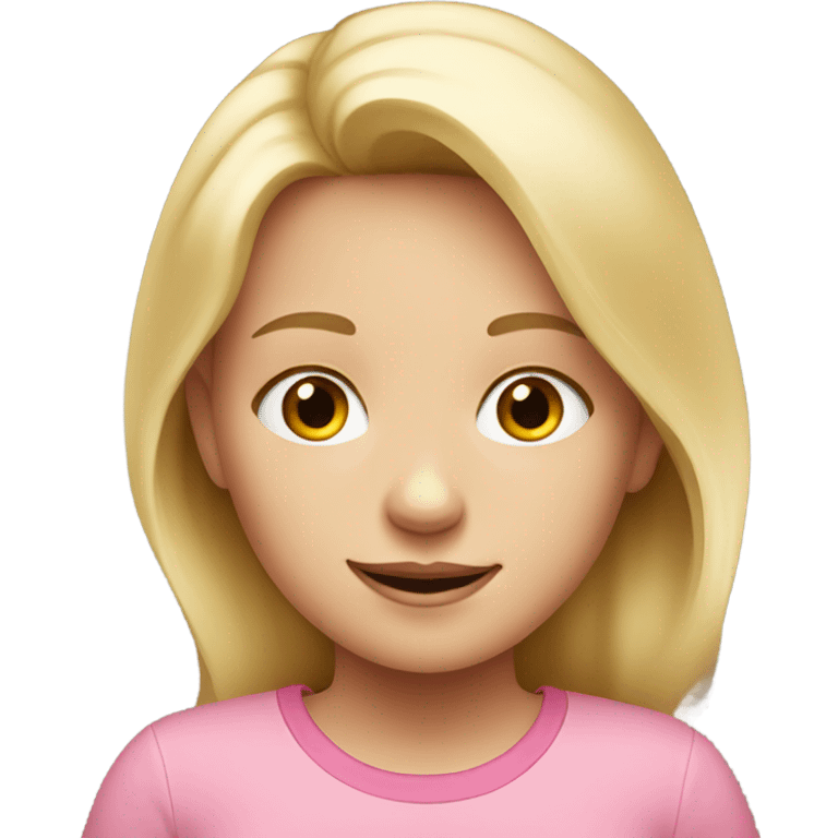 little blonde girl in a pink shirt emoji