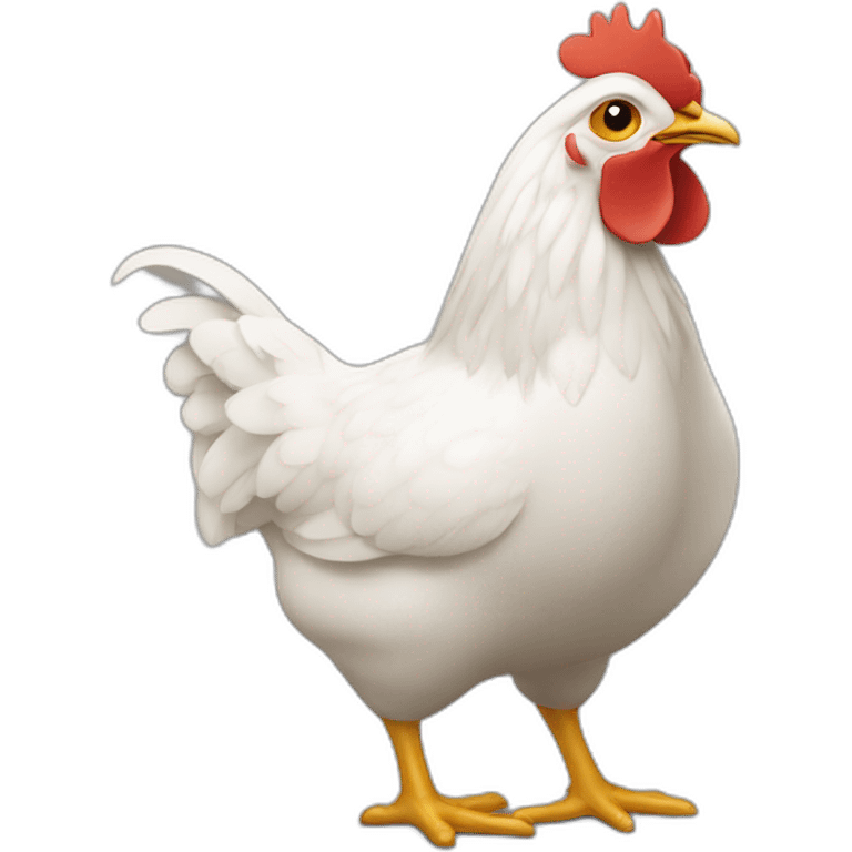 Une poule au toilette emoji