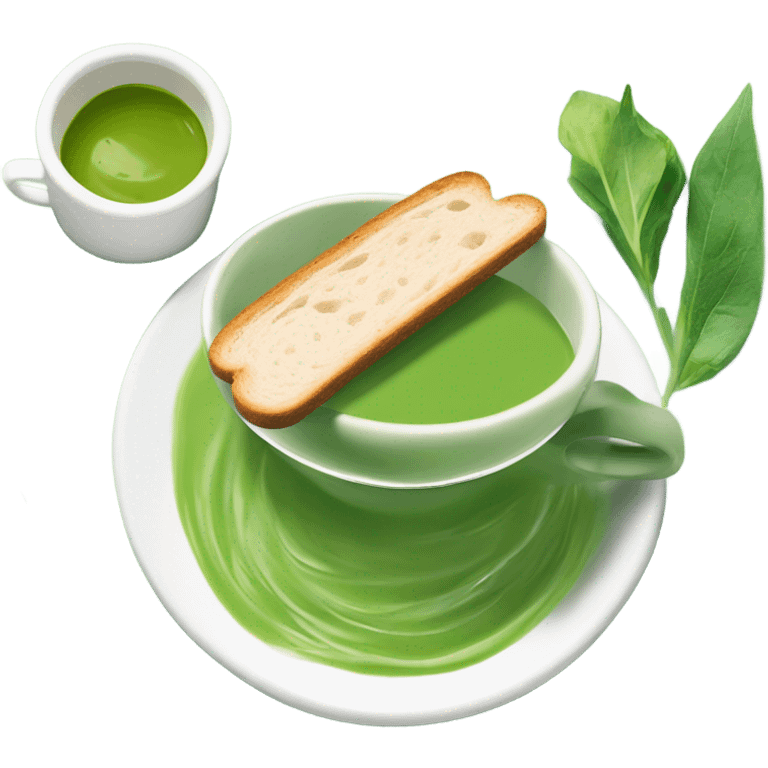 Matcha and sandwich  emoji