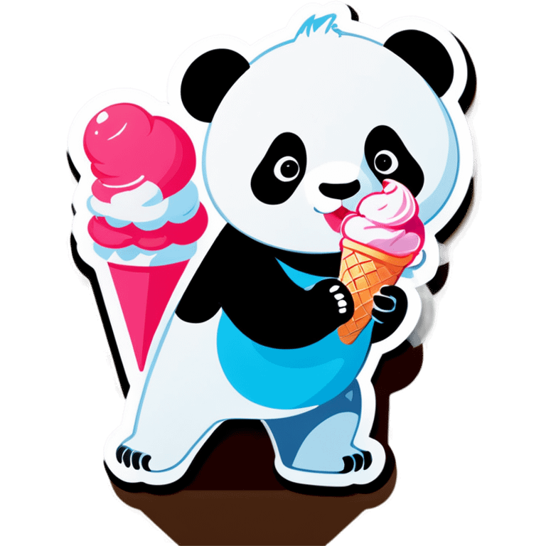 Panda eating ice cream emoji