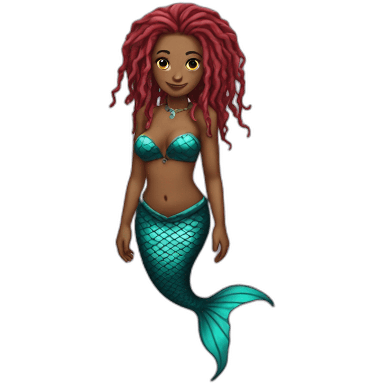 Sexy mermaid with dread locks emoji