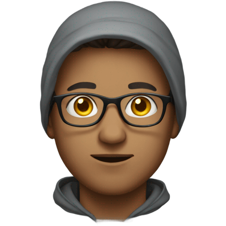 Man with glasses wearing a hoodie  emoji