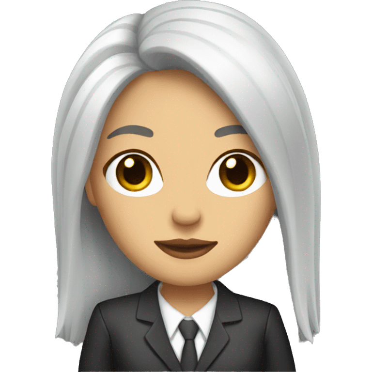 Female defense attorney with long black hair emoji