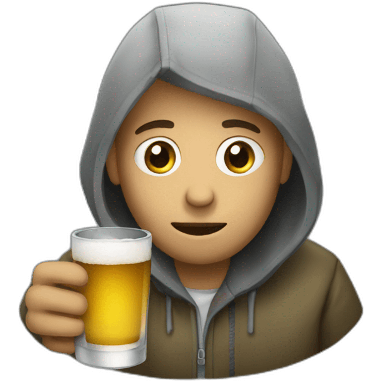 Homelesse drinking alcool emoji