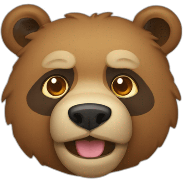 urso segurando uma câmera emoji