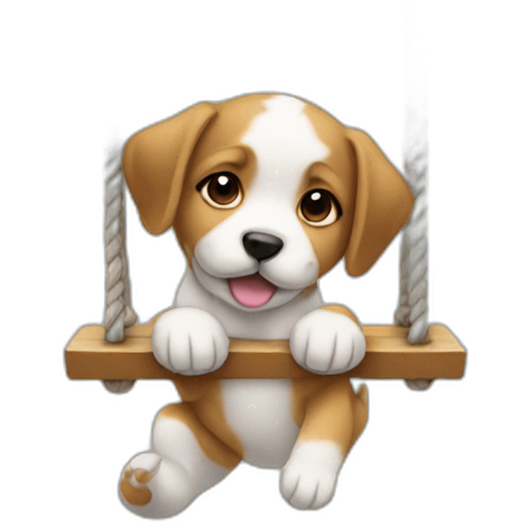 Puppy on a swing emoji