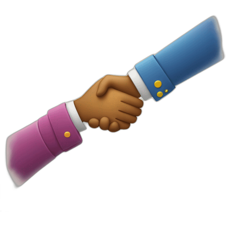 Colorful hand shake emoji