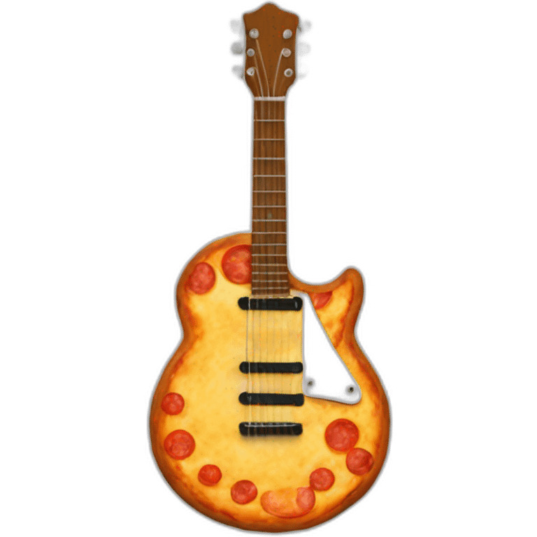 Pizza shaped guitar emoji