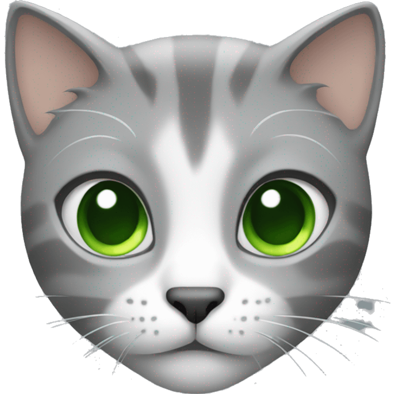 Cat with green eyes and light gray hair  emoji