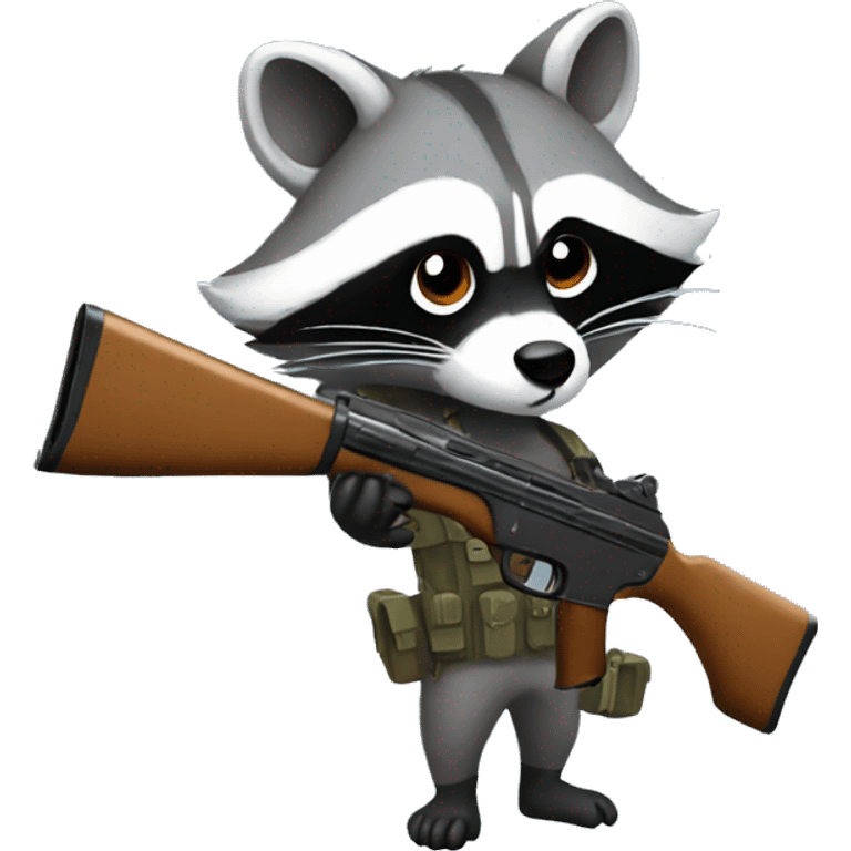 Raccoon with a rifle emoji