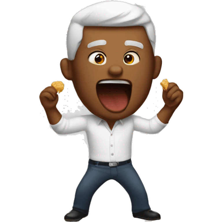 Man eating fried chicken  emoji