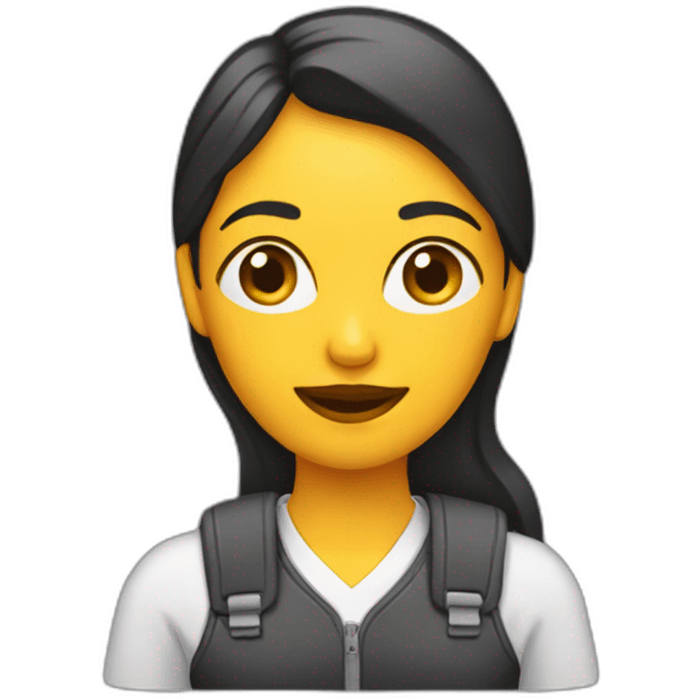 mujer con portatil emoji