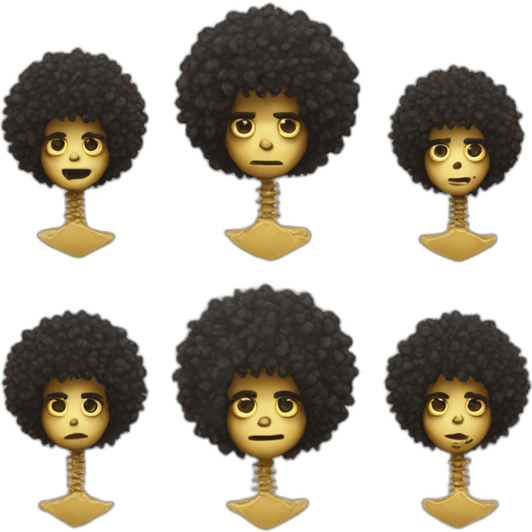 Soolking brook;human-skeletal character ; affro cut; guitar; crown emoji