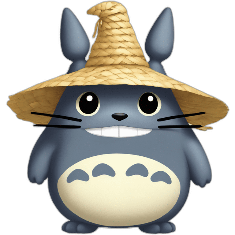 Totoro avec un chapeau de paille emoji